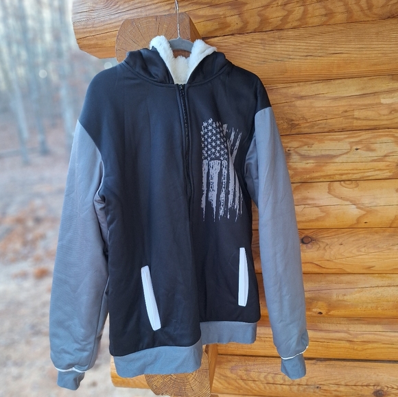 Custom made Faux Fur Flag Coat - Picture 3 of 16